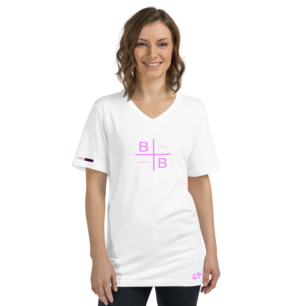 BACK TO LIFE BACK TO REALITY Women’s V-Neck Graphic Tee