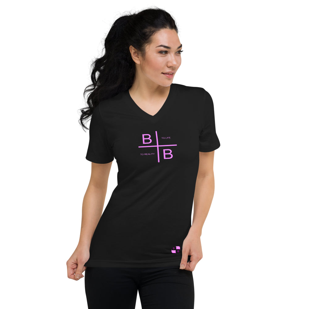 BACK TO LIFE BACK TO REALITY Women’s V-Neck Graphic Tee