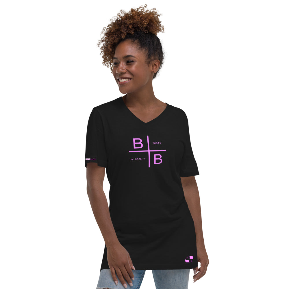 BACK TO LIFE BACK TO REALITY Women’s V-Neck Graphic Tee
